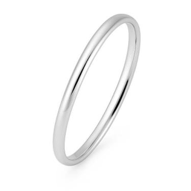 Imagem de Anel de Namoro Prata 2mm Casal Tungstênio Luxo Aliança Compromisso - A