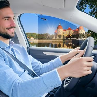 Imagem de Spurtar 2 peças de persianas de janela de carro com visão cristalina para carro, proteção contra raios UV e brilho, persiana de janela lateral sem obstrução para a maioria dos veículos, SUV Sedan