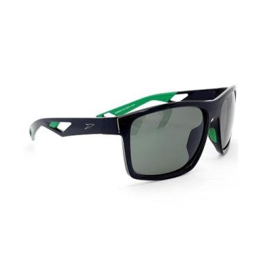 Imagem de Óculos Solar Speedo Ecowave 9 A01 Preto Brilho Lente Verde Polarizada,