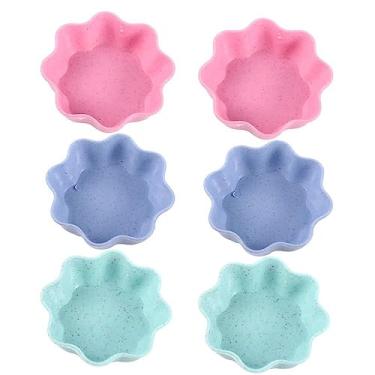 Imagem de Leadigol 6 pçs mini pratos de palha de trigo, conjunto de pratos de molho de soja tigela de prato lateral prato prato de temperos pratos de aperitivo tigela de sobremesa tigela de sushi soja molho