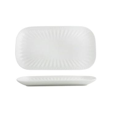 Imagem de Prato de comida ocidental de alívio retangular doméstico prato de peixe de cerâmica de sushi criativo - 35,56 cm