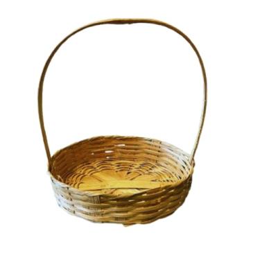 Imagem de Kit 10 Cesta De Bambu Oval Fraldeira 30 Cm Presente Páscoa