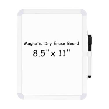 Imagem de WALGLASS Quadro branco pequeno apagável a seco, quadro branco magnético de 21,6 cm x 28 cm para parede, geladeira, armário, mini quadro branco portátil para crianças, estudantes, quadro branco para