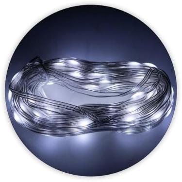 Imagem de Led Pisca Linha Com 20 Metros Lâmpadas Tomada A Prova D'Água 8 Modos Natal Ano Novo Premium 110V (Branco)