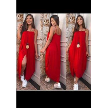 Imagem de Vestido Saruel envelope  sem  bolso - Neide modas, Vermelho, P