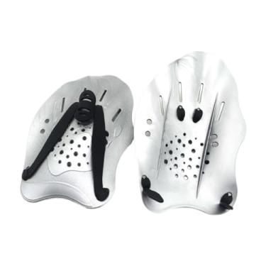Imagem de rockible Pás de natação, pás de natação leves, equipamento de exercício de piscina, luvas de treinamento de nadadeiras para crianças, adultos, homens e, Prata