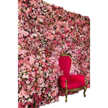 Imagem de Jardim Vertical Flores Rosas Artificiais 1mt - La Caza Store