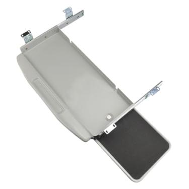 Imagem de IEUDNS Bandeja para teclado embaixo da mesa, multiuso, fácil de puxar, gaveta de metal deslizante embaixo da mesa para teclado, para jogos em casa e, Cinza
