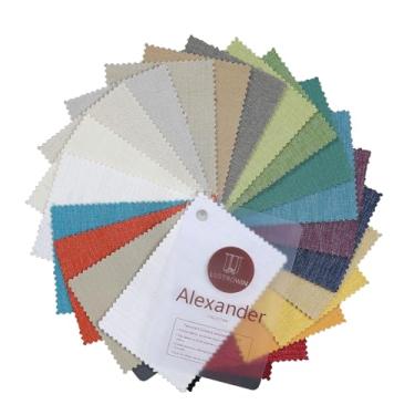 Imagem de LUSTROWIN Caderno de amostra de tecido de cortina de mistura de algodão natural, 25 cores disponíveis, coleção Alexander