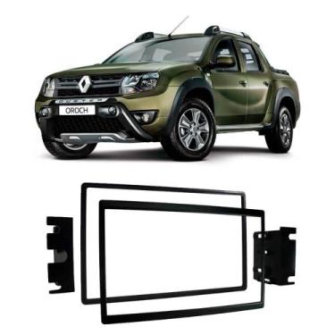 Imagem de Moldura Renault Duster e Oroch PCD 2 DIN 2018 em diante Preta EPX 524 