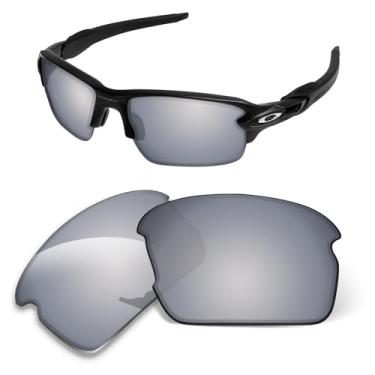 Imagem de Lentes de substituição de 1,6 mm compatíveis com óculos de sol Oakley Flak 2.0 OO9295, antiarranhões e resistentes a impactos (espelhado prateado escuro)
