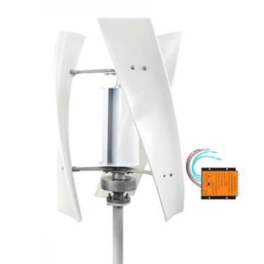 Imagem de 24V,3000W Kit de turbina eólica de levitação magnética ao ar livre, sem ruído 3 lâmina 12V-220V Turbina eólica portátil vertical com controlador para casa, iluminação de jardim