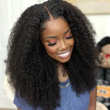 Imagem de Perucas frontais de renda Ladoux HD 13x6 Kinky Curly 30" 180% de densi