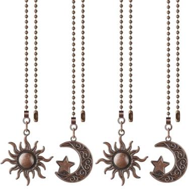 Imagem de SHIFANQI Pacote com 4 correntes para ventilador de teto, extensão de corrente de puxar para ventilador de sol e lua, corrente decorativa de 30,5 cm, ornamentos para lâmpada de teto, extensor de