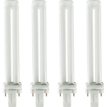 Imagem de DYSMIO Lâmpadas CFL de 13 watts | Base G24Q-1 de 4 pinos 5000K branco neutro | 13W alto rendimento 900 lúmens | Lâmpadas fluorescentes compactas de tubo duplo plug-in | Pacote com 4