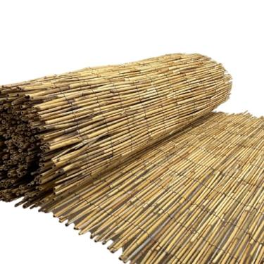 Imagem de Esteira de Bambu Natural para Decoração, Kit 2 Rolos, Marrom, 5m x 1m, Cortina Tenda para Área Externa, Varanda, Jardim, Pergolado
