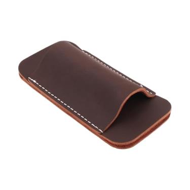 Imagem de Create idea 1 peça EDC Belt Organizer Knife-s Sheath Folding Knife-s Suporte de couro horizontal para cintos de 5 cm e abaixo marrom (11,6 x 4,5 cm)