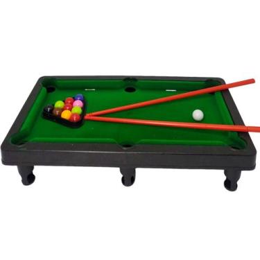 Imagem de Mesinha mesa De Sinuca Infantil Snooker Jogar Brilhar Com 02 Tacos - J