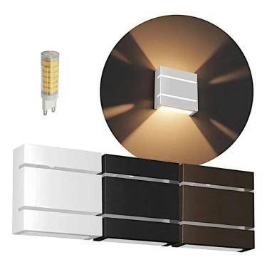 Imagem de 2X Luminária Arandela Slin Parede Muro + Lampada Led G9 110