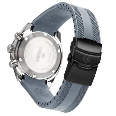 Imagem de Pulseira de relógio StrapXPro de borracha curva de 20 mm de substituição para Seiko Prospex Speedtimer SSC813, SSC815, SSC817, SSC819, SSC909, SSC917, SSC933, Cinza com fecho preto, 20mm