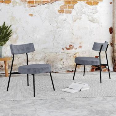 Imagem de Conjunto 2 Poltronas Stout Boucle Est.Preta - Metalig