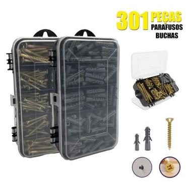 Imagem de Kit Combo Parafusos e Buchas Phillips Maleta estojo organizador para p
