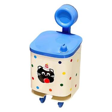 Imagem de KiBcsLic Caixa de armazenamento de parede, porta-guardanapos compacto, multiuso com ganchos, organizador de produtos femininos para casa e banheiro, Azul