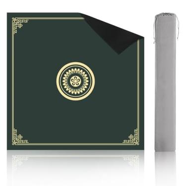 Imagem de Mahjong Mat with Gray Carrying Bag - Slip Resistant and Noise Reduction Gaming Mat for Mahjong, Poker, Board Games, Card Games, Dominoes(Green, 31.5"x31.5")