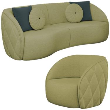 Imagem de Jogo Sofa 240 cm 3 Lug E Poltrona 1 Lug Passion TCE 1027 Linho Moll