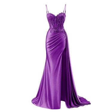 Imagem de Vestido de baile RUMUGUYA, elegantes apliques de renda, cetim, sereia,