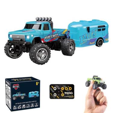 Imagem de RC Monster Truck Mini com reboque recarregável em escala 1:64 - Marca 