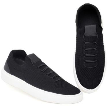 Imagem de Tenis knit tecido meia masculino confortável respirável tendência prim