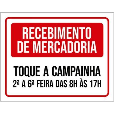 Imagem de Kit 3 Placas Recebimento Mercadoria Toque Campainha
