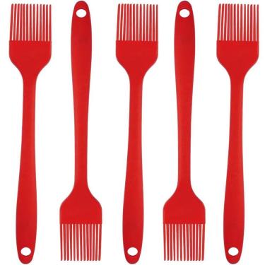 Imagem de Pincel Culinario De Silicone Vermelho Kit 05 Un