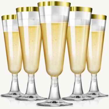 Imagem de Taças de champanhe SUREHOME, plástico descartáveis, 160 ml, pacote com