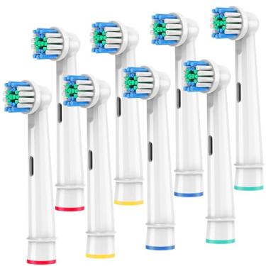 Imagem de Cabeças de escova de dentes de substituição compatíveis com Oral-B Braun, pacote com 8 cabeças de escova elétrica profissional para cabeças de substituição Oral B, refil Pro