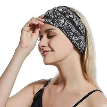 Imagem de Bandanas de ioga para mulheres, faixa elástica que absorve o suor para esportes, viagens, atividades internas e academia