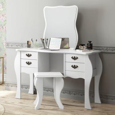 Imagem de Penteadeira 04 Gavetas E Banqueta Princesa Branco Patrimar