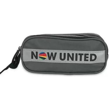 Imagem de Estojo Escolar Duplo Juvenil Escolar Now United Preto e Cinza Clio, ci