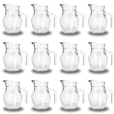 Imagem de Conjunto de 12 Jarras de Vidro Transparente, 750ml, com Alça, para Servir Bebidas, Formato Clássico