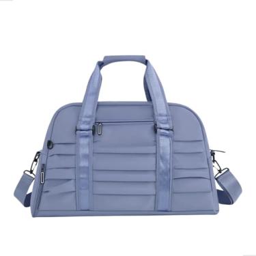 Imagem de Bolsa Academia com Compartimento para Tênis 48 x 26 x 15 cm Tecido Oxford Impermeável Unissex Mochila Academia (Azul)
