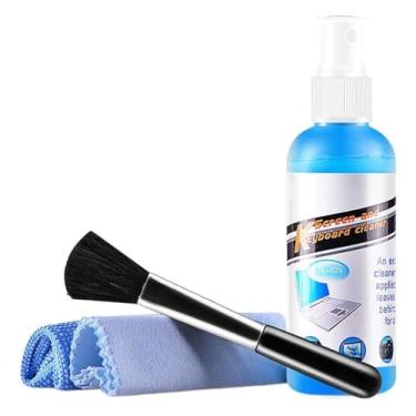 Imagem de Kit de Limpeza de Tela 4 Peças – Spray Removedor de Poeira e Impressões Digitais Para limpeza de Celular Notebook TV Tablet Óculos 100 ml