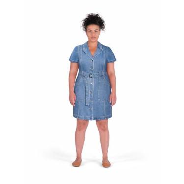 Imagem de City Chic Vestido feminino plus size - Detalhe Aleah, Lavagem média, 46