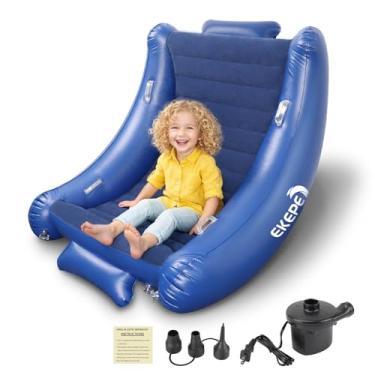 Imagem de EKEPE Cadeira de balanço sensorial para crianças, cadeira de balanço sensorial inflável com bomba de ar elétrica para crianças autistas com TDAH, cadeira de autismo com nuvem de ar - macia