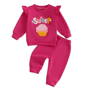 Imagem de Conjunto de moletom bordado Clothes Adobabirl Toddler Baby Girl