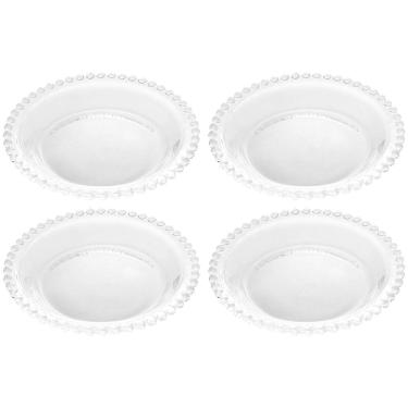 Imagem de Conjunto de Pratos para Sobremesa Wolff Pearl Transparente 14 cm - 4 Peças