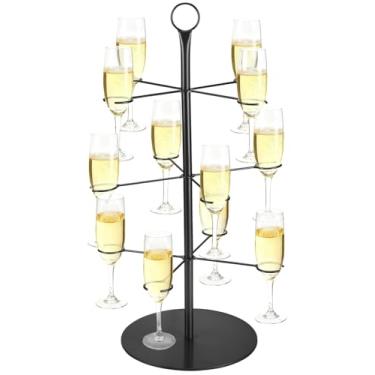 Imagem de Biggun Suporte para árvore de coquetéis - torre de metal de copos de mimosa margarita, torres de bebidas para festas de ação de graças, torre de martini de champanhe para presentes de festa