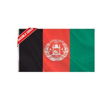 Imagem de HVATLTL Bandeira de barco do Afeganistão com 3 camadas dupla face, 30 x 45 cm, nylon 220D resistente, cores vivas, bandeiras náuticas afegãs com 2 ilhós de latão para barco, quadriciclo, caminhão