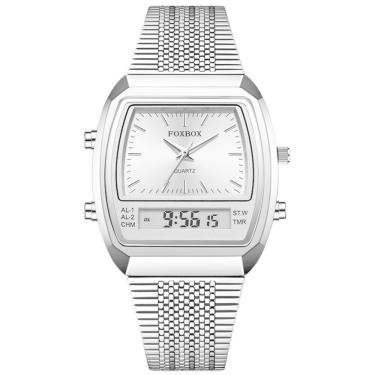 Imagem de Relógio Esportivo Digital à Prova Dágua Em Aço Inoxidavel Masculino Prata