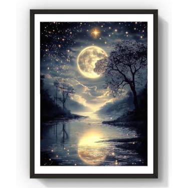 Imagem de FILIGE Kits de arte de diamante 5D para adultos 30,5 x 40,6 cm broca completa DIY flor paisagem pedra arte pintura artesanato decoração de parede casa presente de férias para iniciantes (serenidade